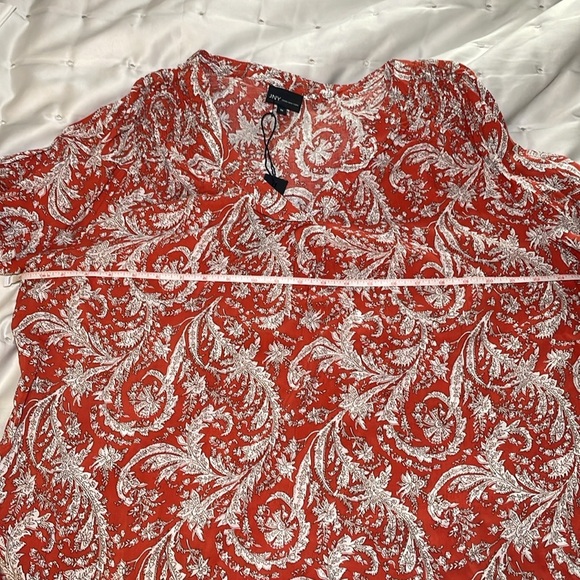 Jones New York orange and white floral print 1X - Picture 6 of 7